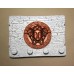 wooden wall art keyholder greek key medusa copper head gorgona madusa old shield   263844777968